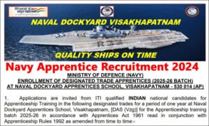 Indian Navy Apprentice Recruitment 2024-25