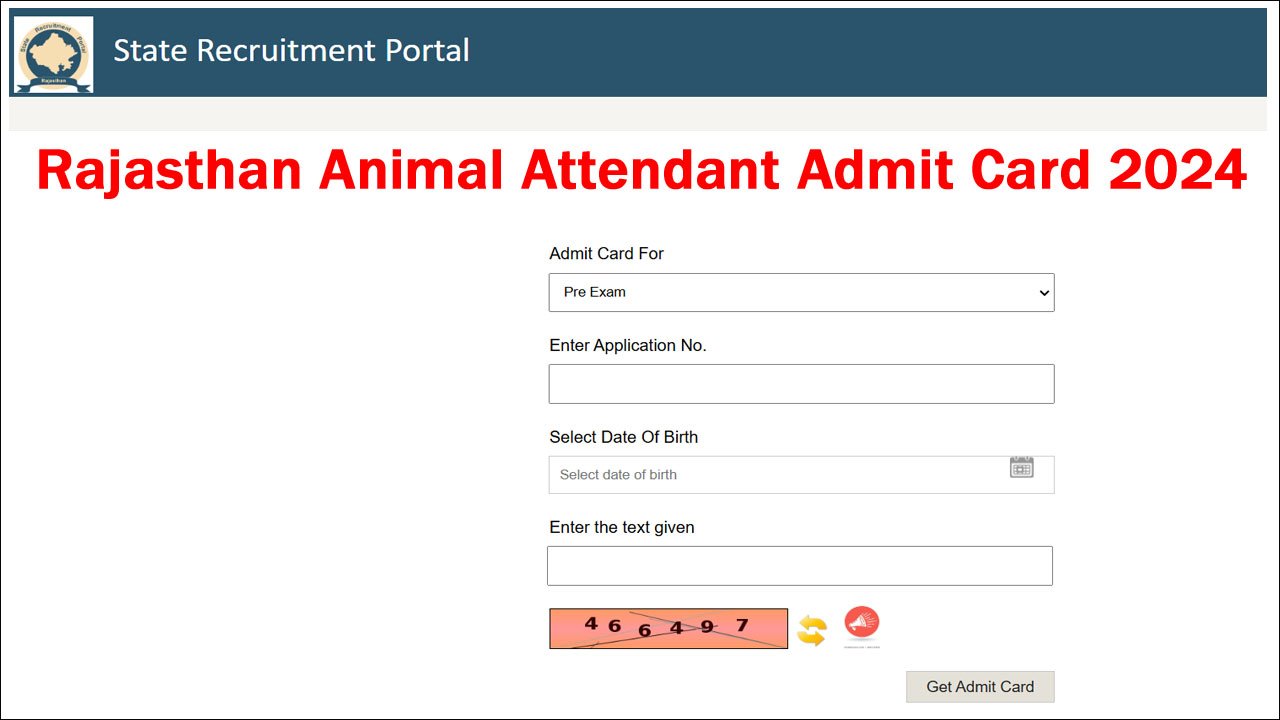 RSMSSB Rajasthan Animal Attendant Admit Card 2024