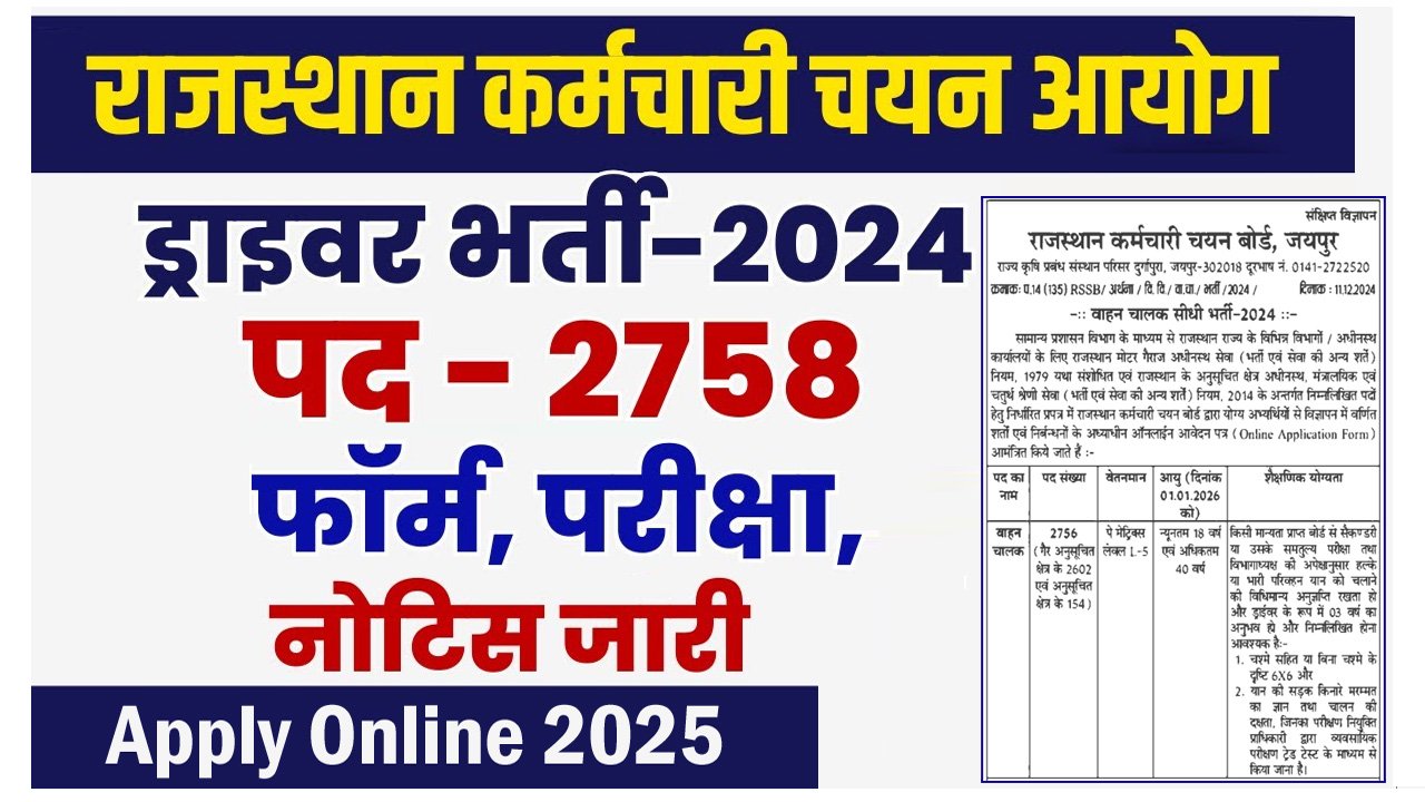 Rajasthan Driver Recruitment 2025