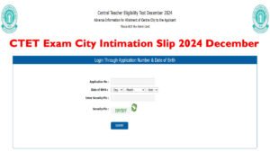 CTET Exam City Intimation Slip 2024 December release at ctet.nic.in CTET Paper 1 and 2 Admit Card CTET Exam City Intimation Slip 2024