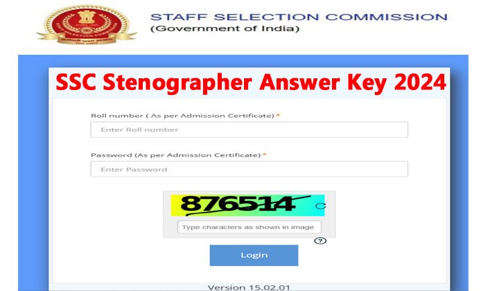 SSC Stenographer Answer Key 2024