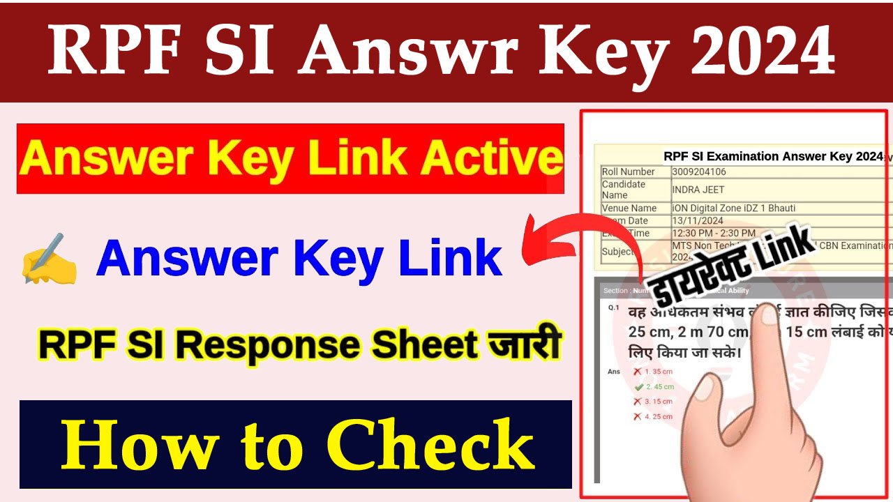 RPF SI Answer Key 2024