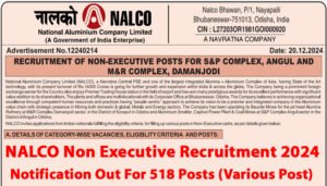 NALCO Non Executive Recruitment 2025