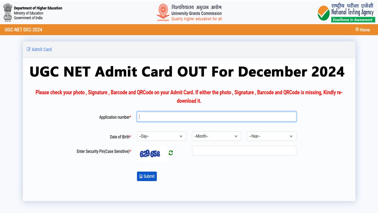 UGC NET Admit Card 2024 December