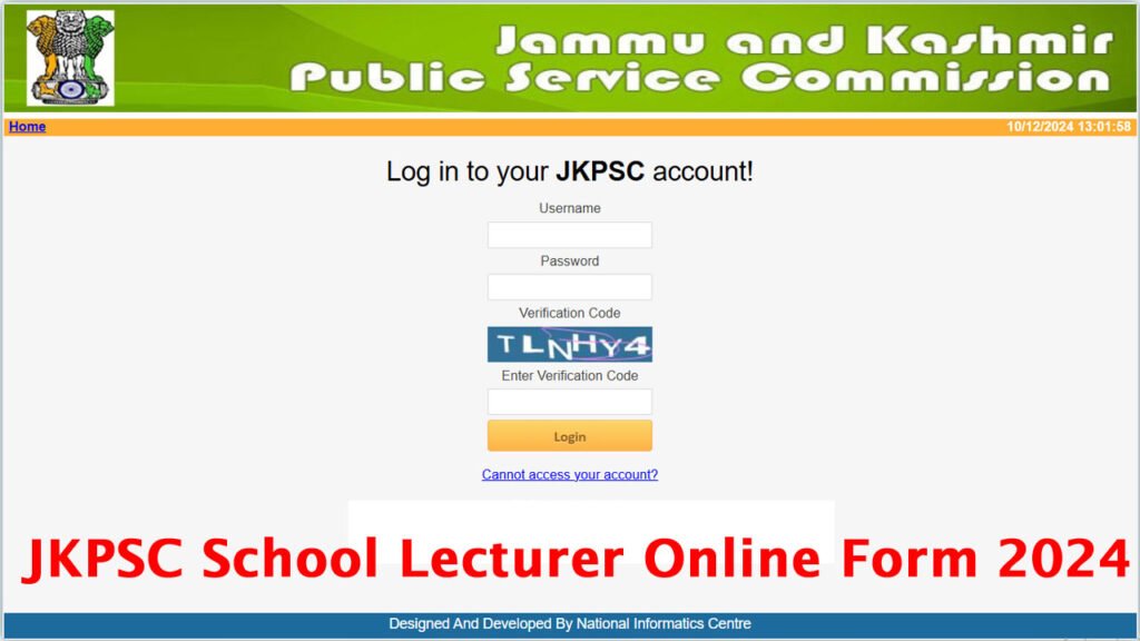 JKPSC School Lecturer Recruitment 2024