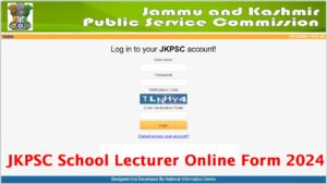 JKPSC School Lecturer Recruitment 2024