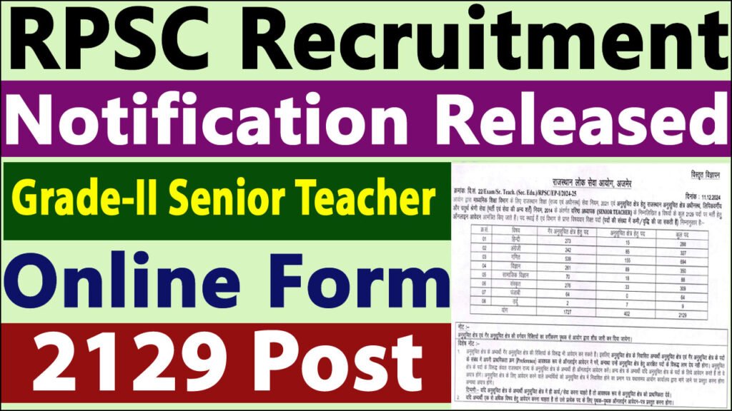 RPSC Grade-II Senior Teacher Recruitment 2024-25