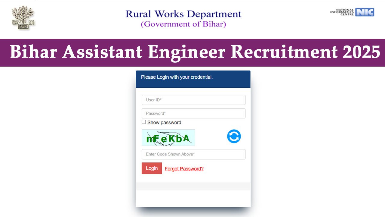 Bihar Assistant Engineer Recruitment 2025