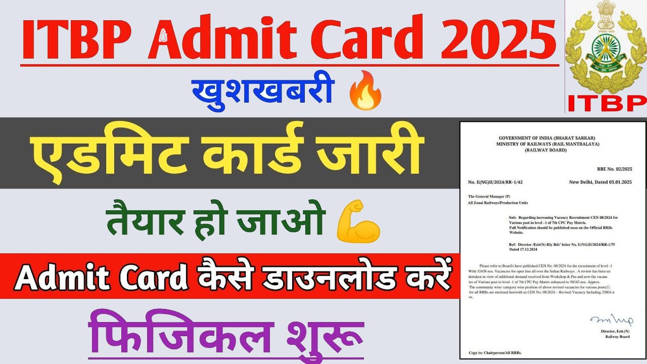 ITBP Physical Admit Card 2025