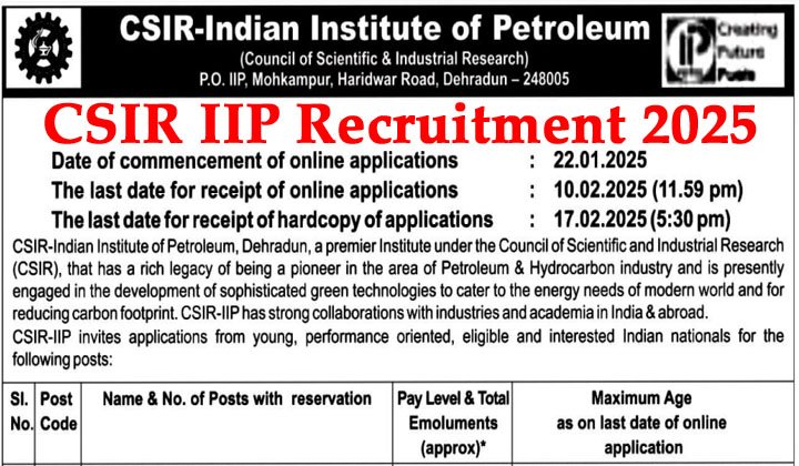 CSIR IIP Recruitment 2025