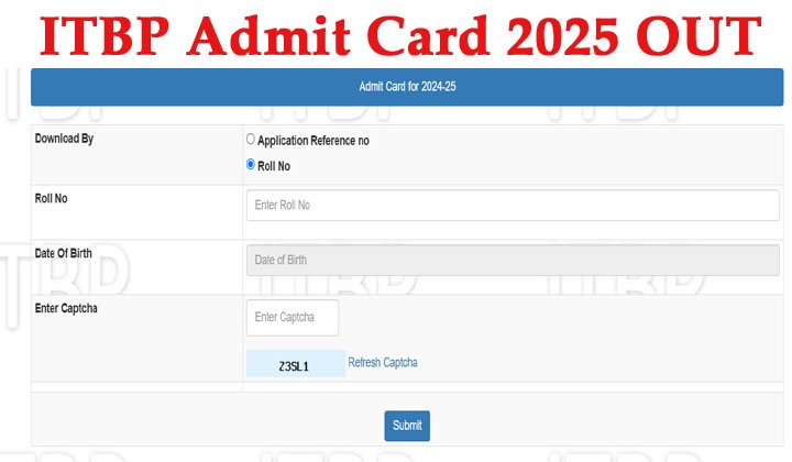 ITBP Constable Tradesman Physical Admit Card 2025