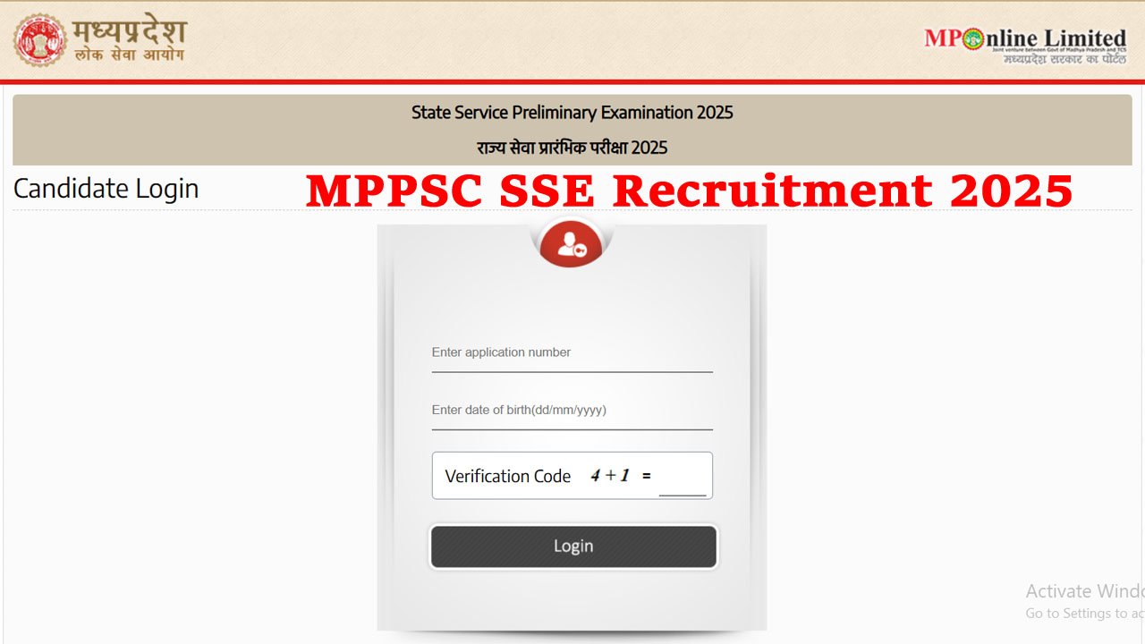 MPPSC State Service Exam SSE Recruitment 2025