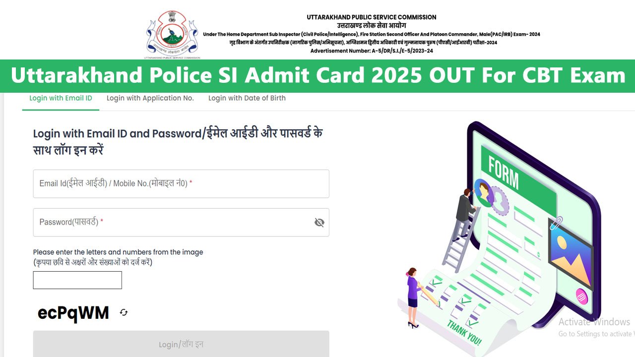 UKPSC Uttarakhand Police SI Admit Card 2025