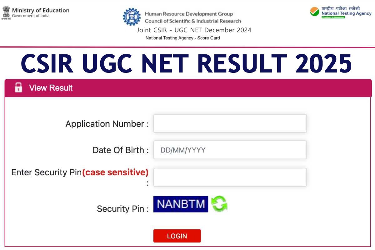 CSIR UGC NET Result 2025