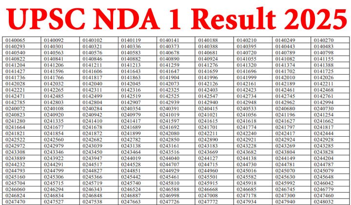 UPSC NDA 1 Result 2025