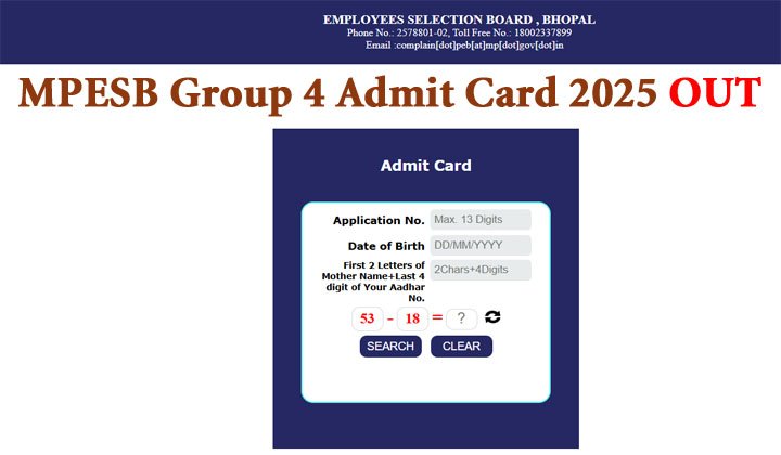 MPESB Group 4 Admit Card 2025