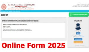 Bihar B.Ed Online Form 2025
