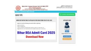 Bihar BEd Admit Card 2025