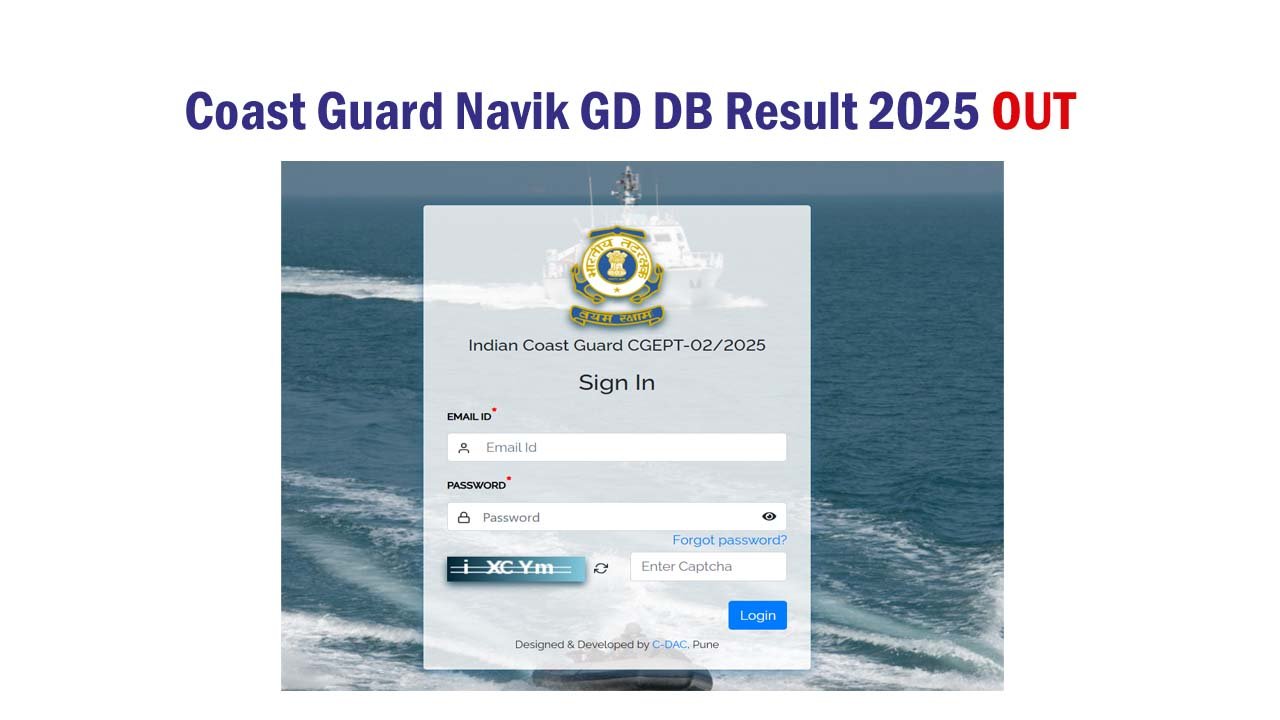 Coast Guard Navik GD DB Result 2025