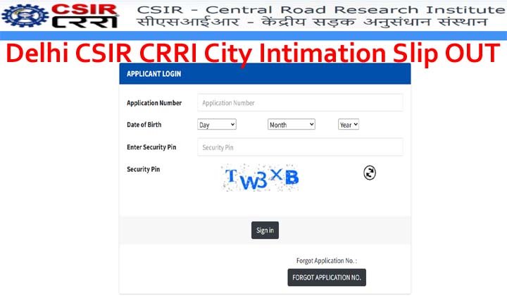 Delhi CSIR CRRI Admit Card 2025 City Intimation Slip Released Now Delhi CSIR CRRI Admit Card 2025 City Intimation Slip Released Now