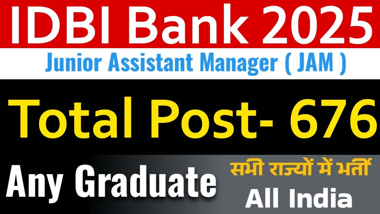 IDBI Bank Junior Assistant Manager Recruitment 2025
