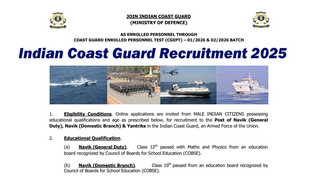 Indian Coast Guard Recruitment 2025