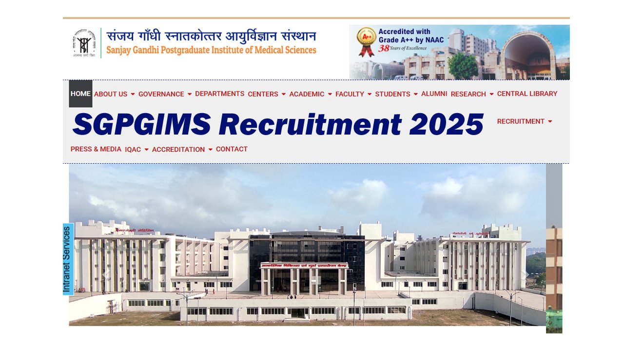 SGPGIMS Recruitment 2025
