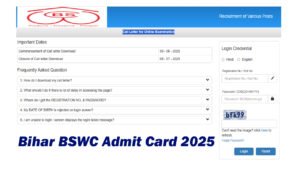 Bihar BSWC Admit Card 2025