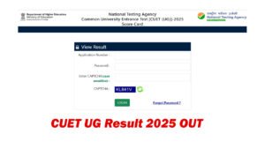 CUET UG Result 2025 OUT