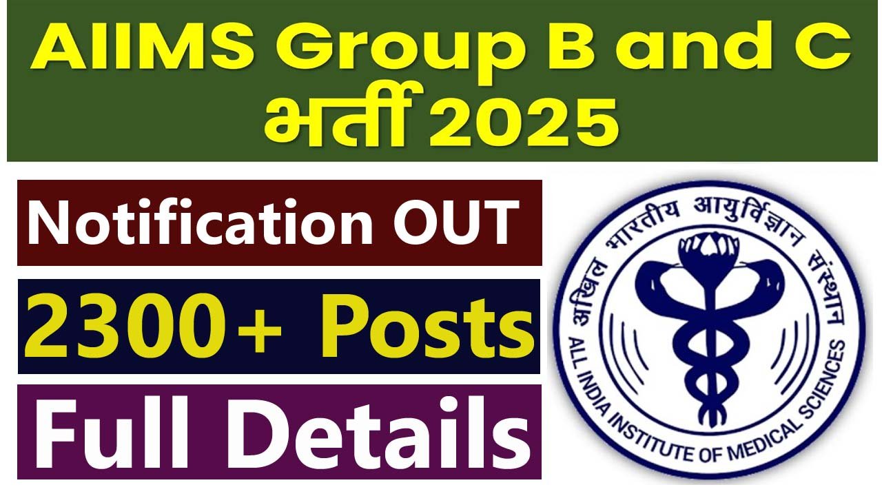 AIIMS CRE Group B And C Online Form 2025