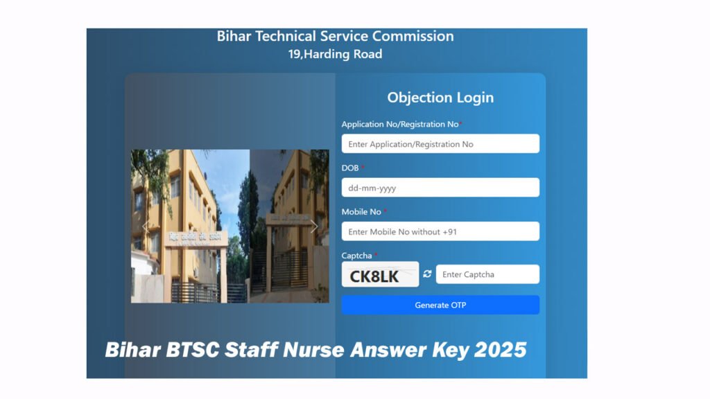 Bihar BTSC Staff Nurse Answer Key 2025