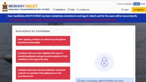 Indian Navy INCET Exam Date 2025 OUT Admit Card Date Indian Navy INCET Exam Date 2025