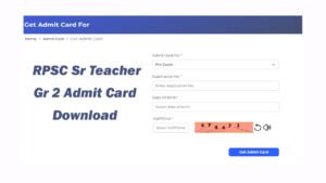 RPSC Sr Teacher Gr 2 Admit Card 2025