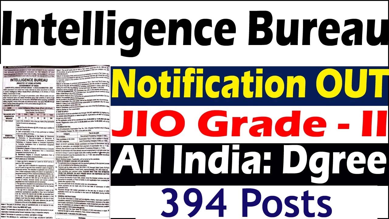 IB JIO Tech Recruitment 2025