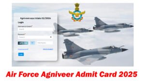 Indian Air Force Agniveer Admit Card 2025 City Intimation Slip Air Force Agniveer Admit Card 2025