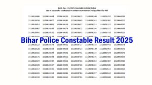 Bihar Police Constable Result 2025 OUT Download Result PDF Bihar Police Constable Result 2025