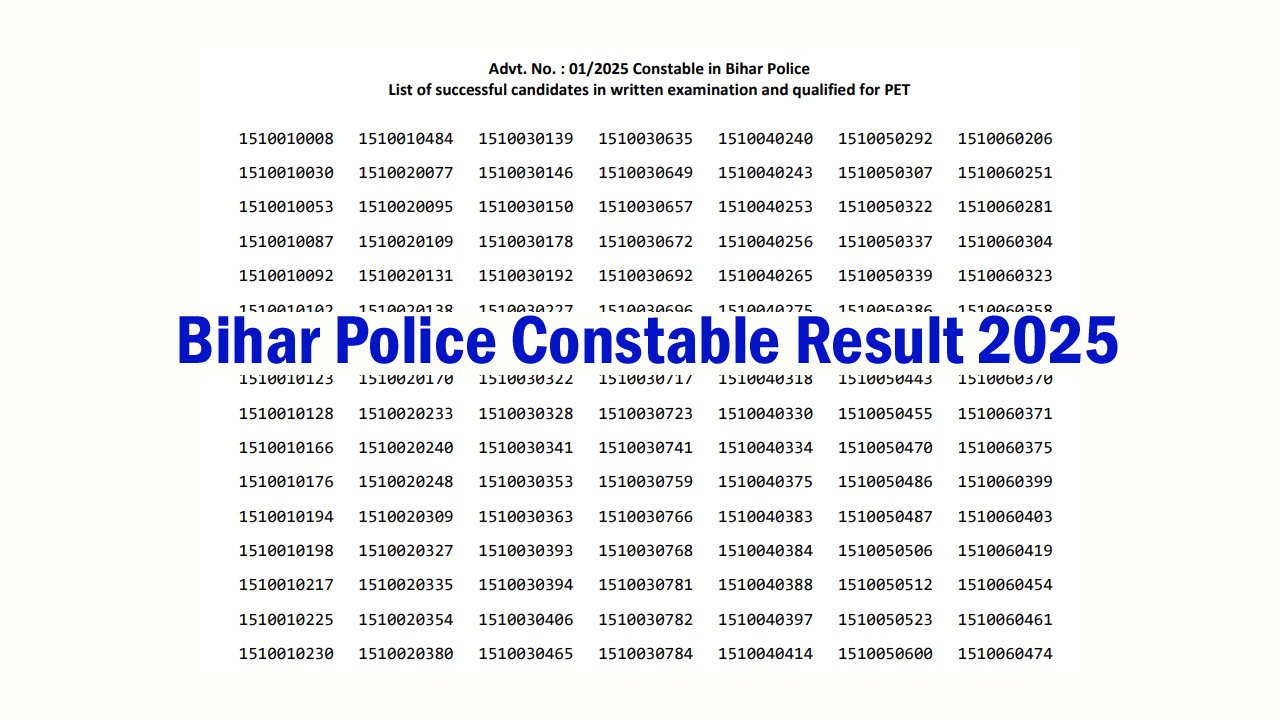 Bihar Police Constable Result 2025