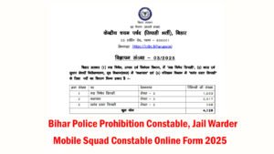 Bihar Police Recruitment 2025 CSBC Notification Out for Prohibition Constable, Jail Warder, and Mobile Squad Constable Online Form Bihar Police Recruitment 2025