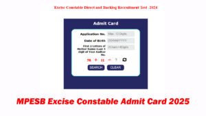 MPESB Excise Constable Admit Card 2025