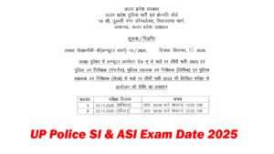 UP Police SI Exam Date 2025