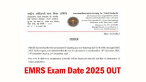 EMRS Exam Date 2025 OUT Teaching & Non Teaching Official Exam Dates EMRS Exam Date 2025