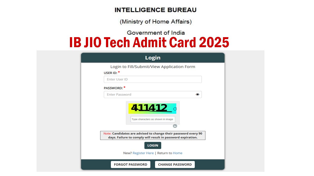 IB JIO Tech Admit Card 2025