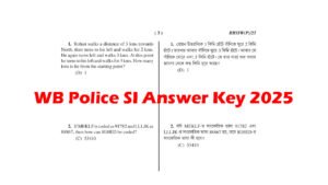 WB Police SI Answer Key 2025