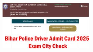 Bihar Police Driver Admit Card 2025