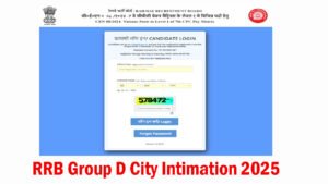 RRB Group D City Intimation 2025