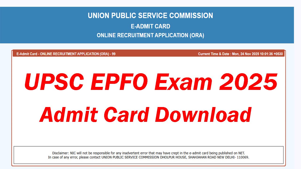 UPSC EPFO Admit Card