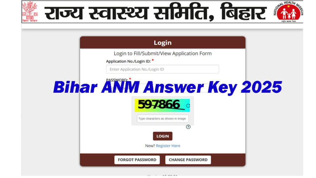 Bihar SHS ANM Answer Key 2025