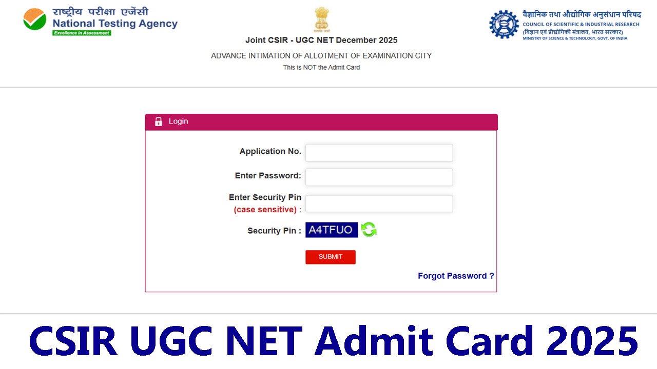 CSIR UGC NET Admit Card 2025