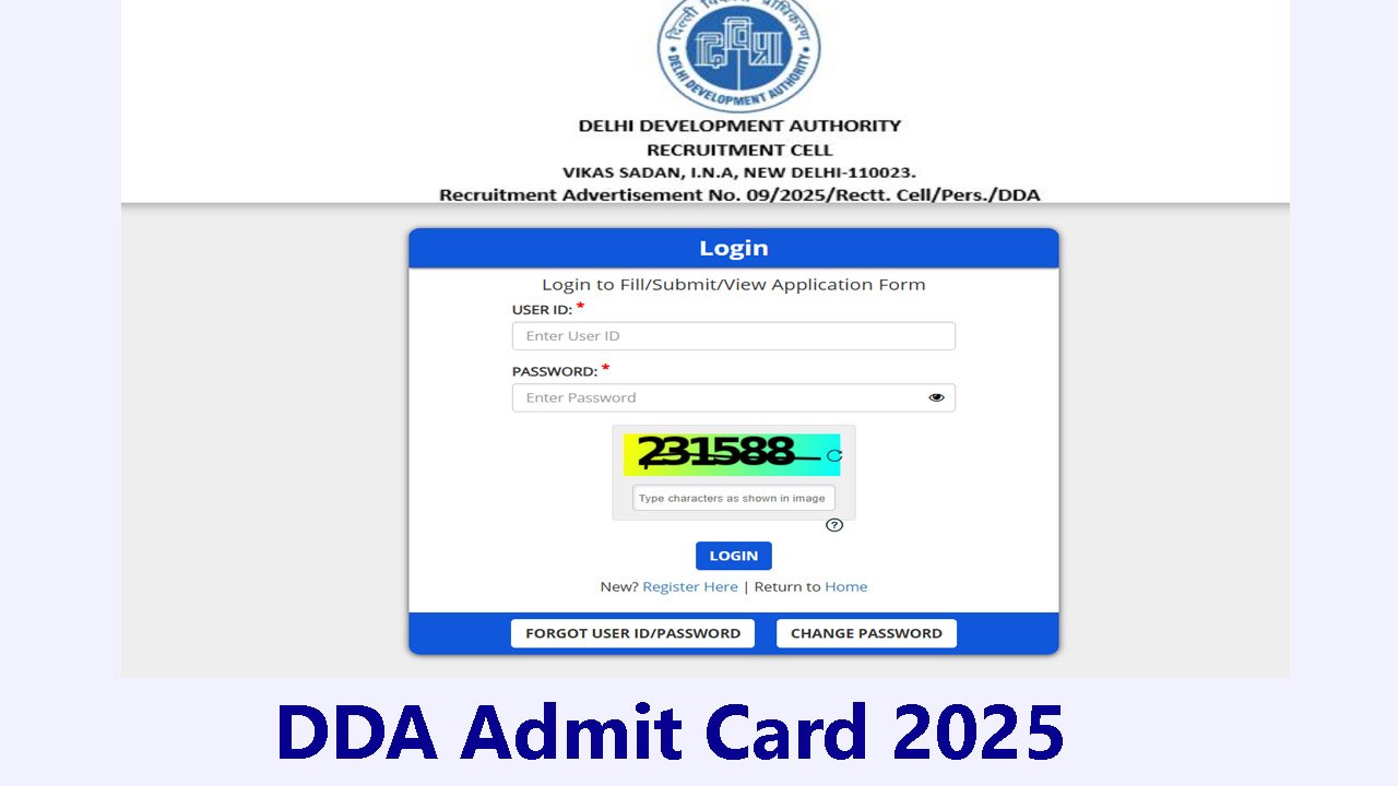 DDA Admit Card 2025