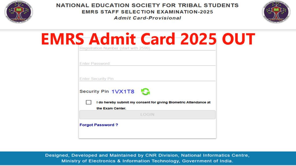 EMRS Admit Card 2025 OUT ESSE Download Admit Card